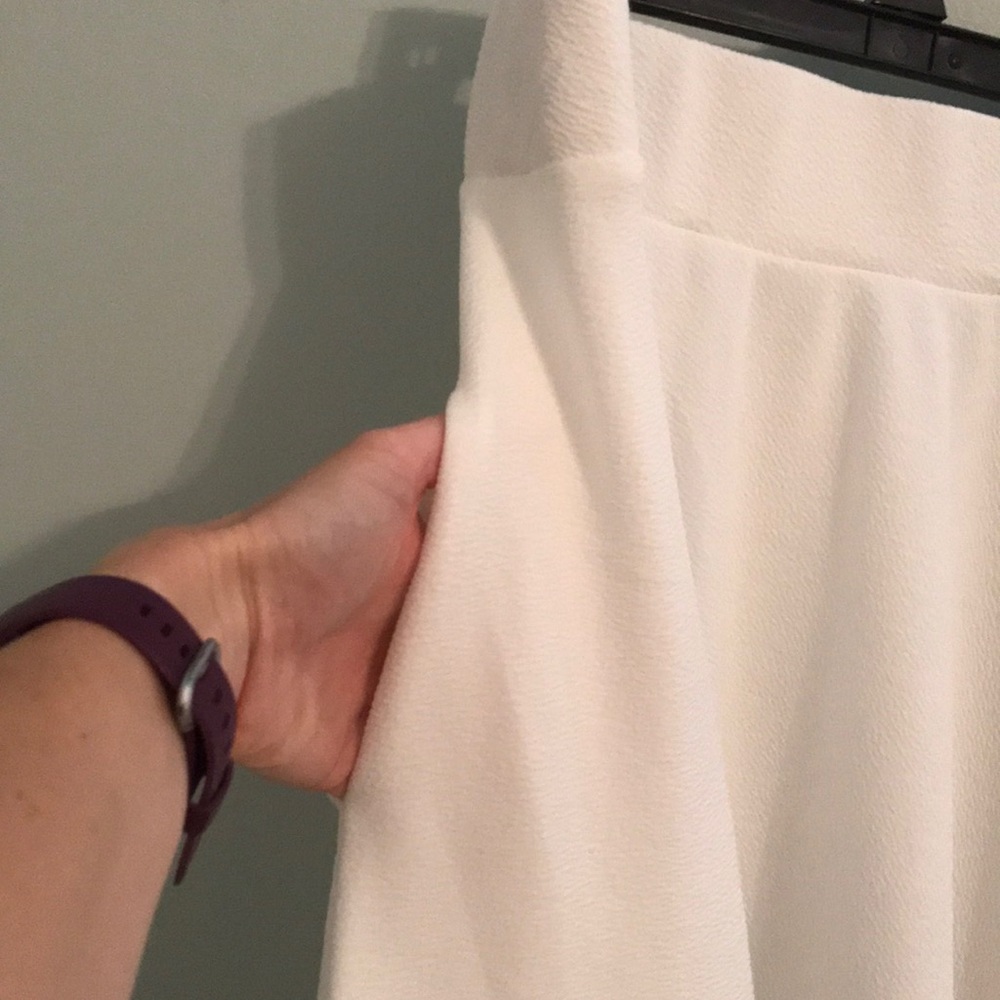 Donated 12/8🍁Like-new White Mark textured white full midi-skirt w/elastic waist - Picture 2 of 4